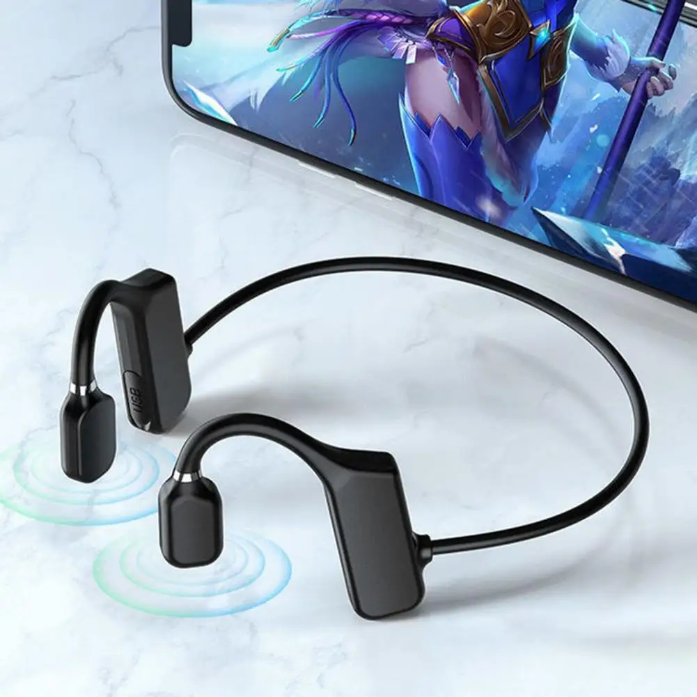 Moda kablosuz kulaklık Taşınabilir Kemik İletim Bluetooth Kulaklık Kulak Kancası Düz Renk Bluetooth Kulaklık Seyahat için Görüntü 0