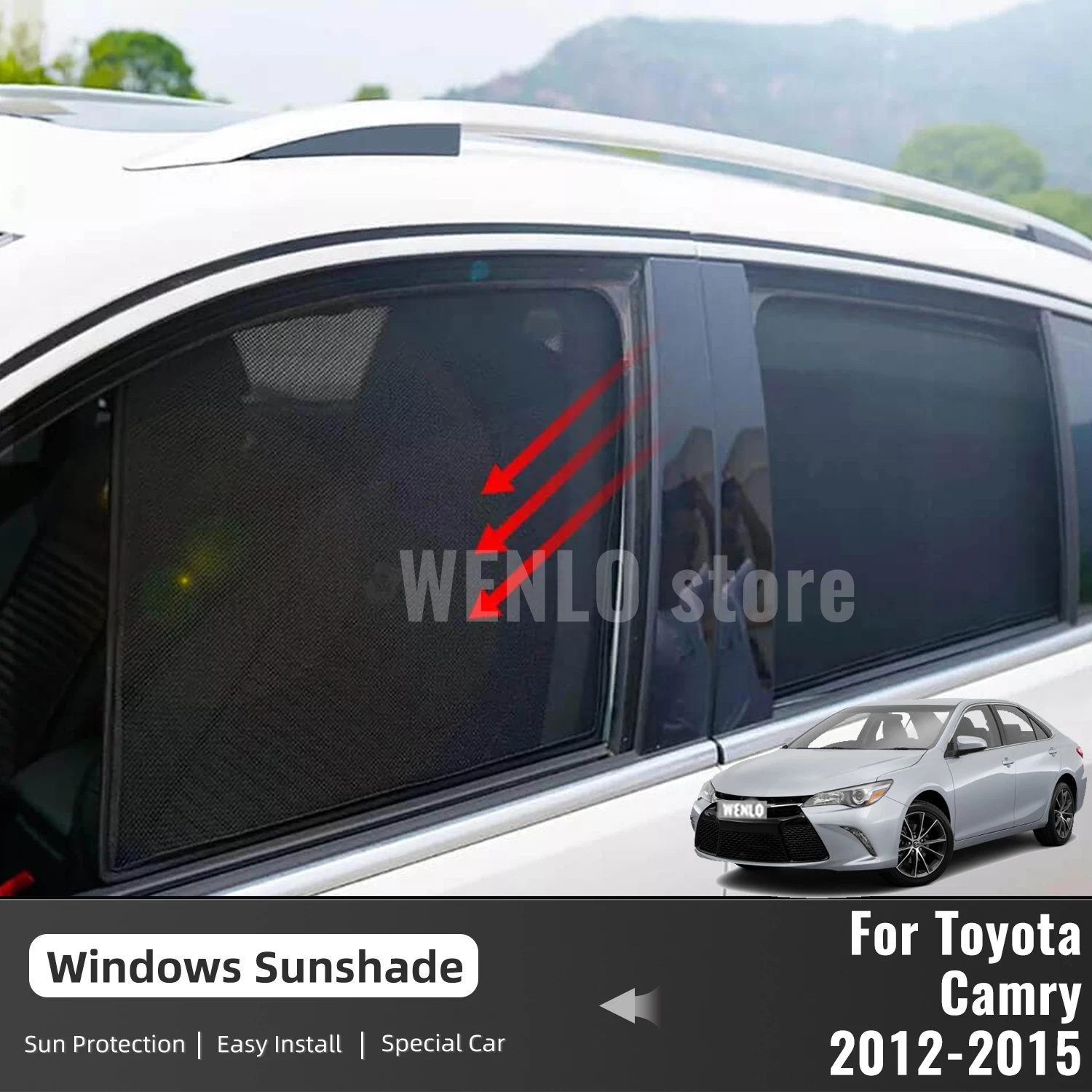 Toyota Camry için XV50 Aurion 2012-2015 araba güneşliği Manyetik Ön Cam Çerçeve Perde Arka Yan Pencere Güneş Shades Visor Görüntü 0