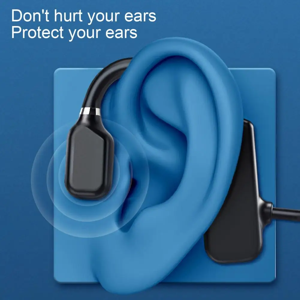 Moda kablosuz kulaklık Taşınabilir Kemik İletim Bluetooth Kulaklık Kulak Kancası Düz Renk Bluetooth Kulaklık Seyahat için Görüntü 1