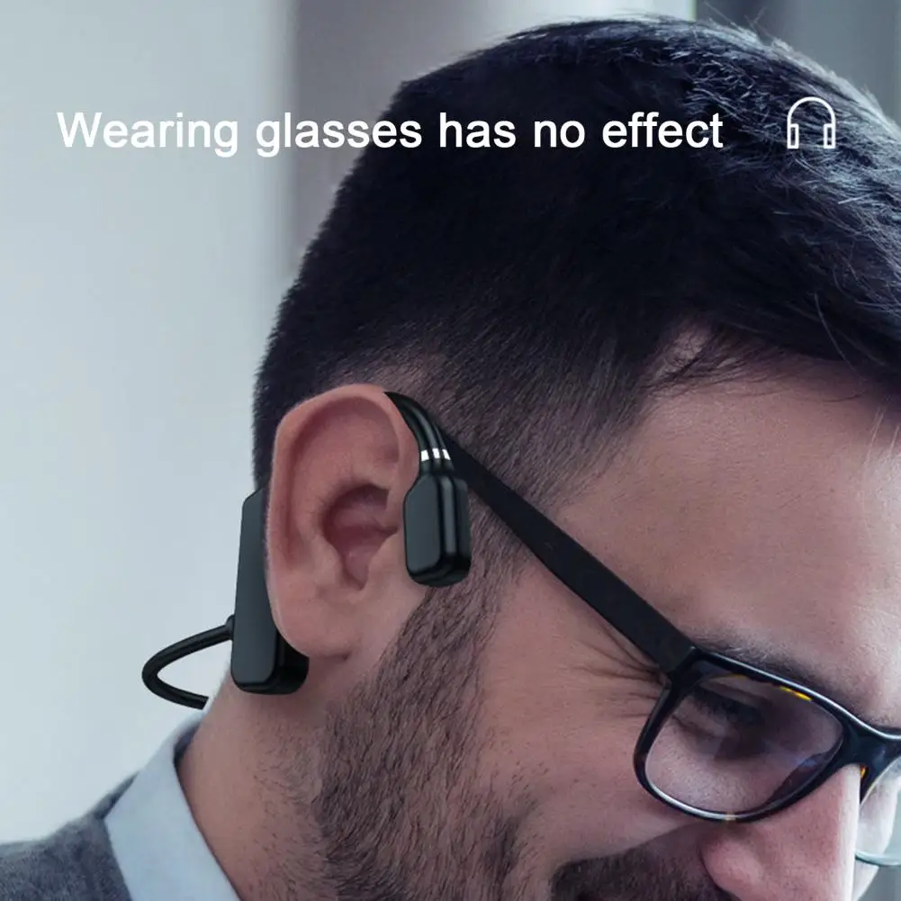 Moda kablosuz kulaklık Taşınabilir Kemik İletim Bluetooth Kulaklık Kulak Kancası Düz Renk Bluetooth Kulaklık Seyahat için Görüntü 4