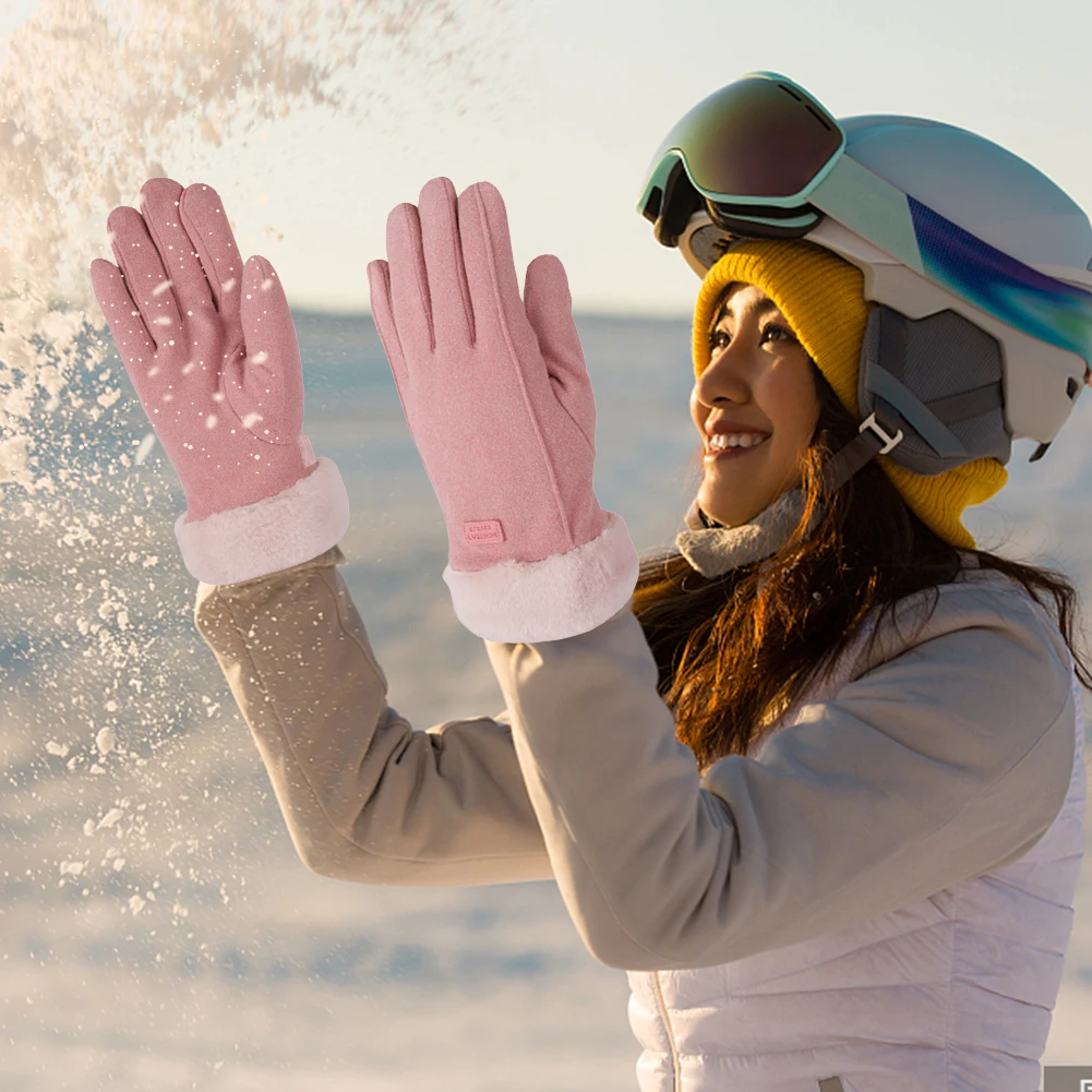 Motosiklet ısıtmalı eldiven kış kalınlaşmış sıcak ısıtmalı eldiven dokunmatik Ekran Motosiklet yarış bisiklet eldiveni kızlar için kayak sürme Görüntü 4