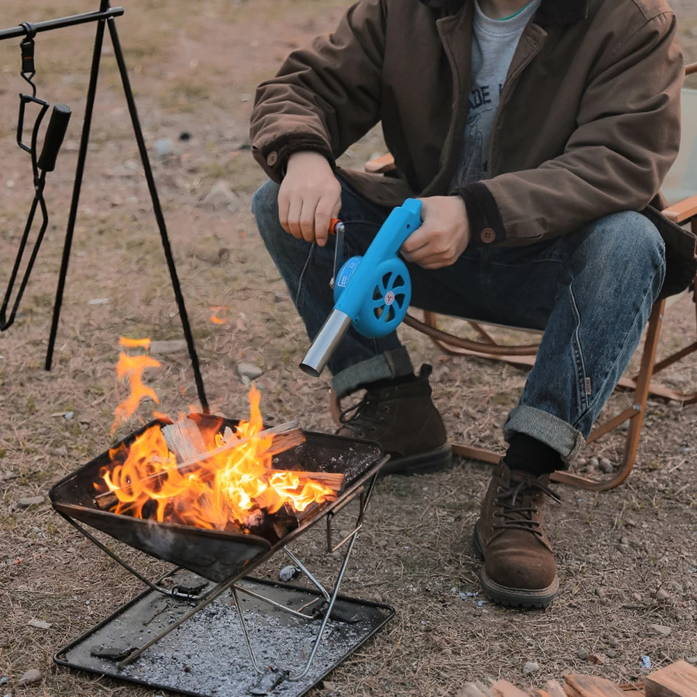 Açık Pişirme BARBEKÜ Fan Taşınabilir El Krank BARBEKÜ Fan Hızlı ateş başlatıcı hafif ızgara Piknik kamp sobası Aksesuarları Görüntü 5