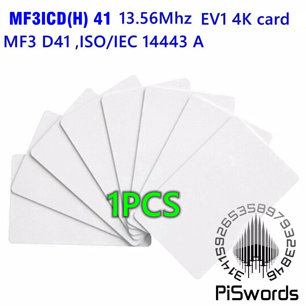1 ADET M3 IC D41 4 K MF3ICD (H) 41 13.56 Mhz ISO14443A pvc NFC RFID boş kart Görüntü 0
