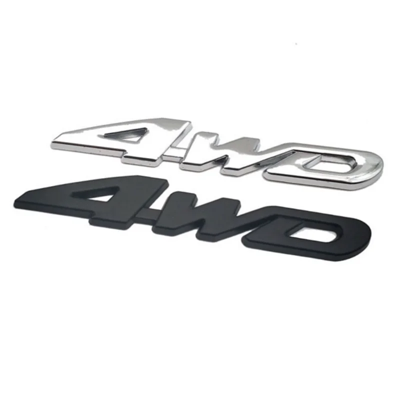 1 adet 3D Krom Metal 4WD Araba Arka Gövde Kelime İşareti Mektup Alfabe Sticker Logo Amblem Rozeti Oto Dış Parçaları Aksesuarları Görüntü 0