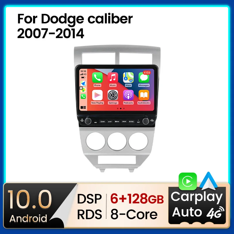 10.1 İnç 8G+128G Android 11 Multimedya Oynatıcı GPS WİFİ BT Oynatıcı Dodge Calibre 2007 - 2014 için Araba Radyo 2 Din Dahili Carplay Görüntü 0
