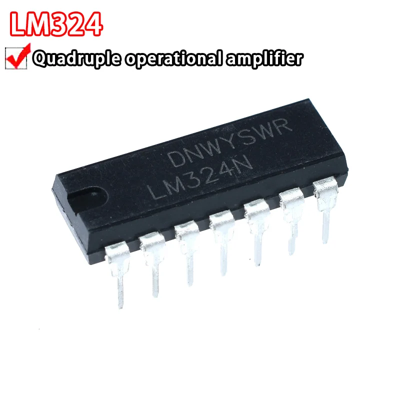 10 ADET LM324 LM324N dört yönlü operasyonel amplifikatör DIP-14 ın-line 14 pin Görüntü 0