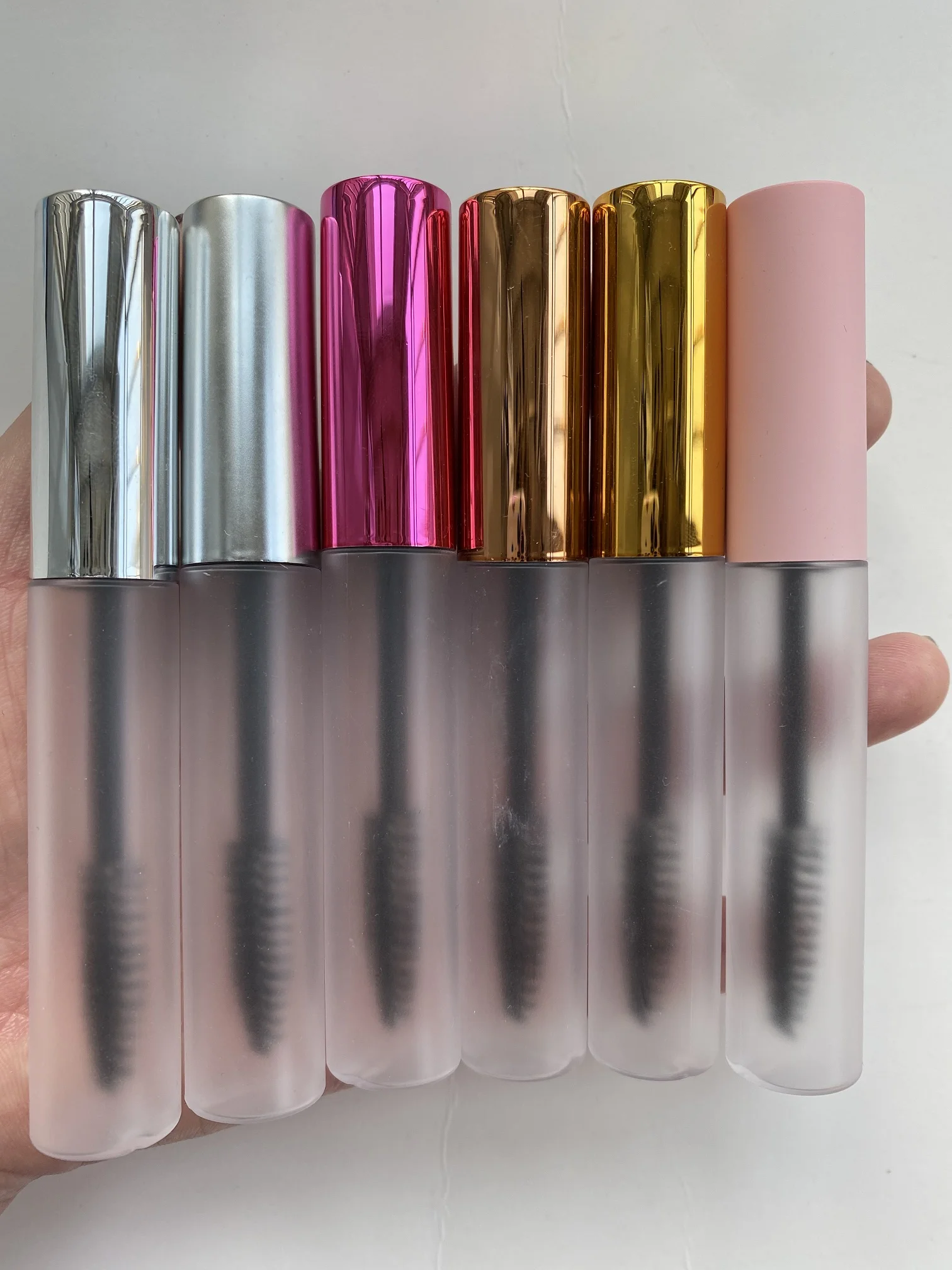 10ml Makyaj Aksesuarları Kaş krem şişesi Kirpik Yağı Şişeleri Kozmetik Maskara Paketi Kapları Gümüş, Gül Altın, Pembe Kapaklı Görüntü 0