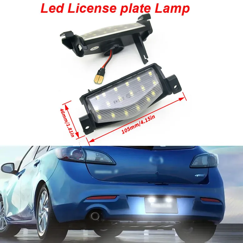2 Adet Araba LED plaka ışıkları Arka Numarası Lambası Mazda3 09-13 Mazda 2 11-13 Hata Ücretsiz Canbus 18smd Beyaz Oto Aksesuarları Görüntü 0