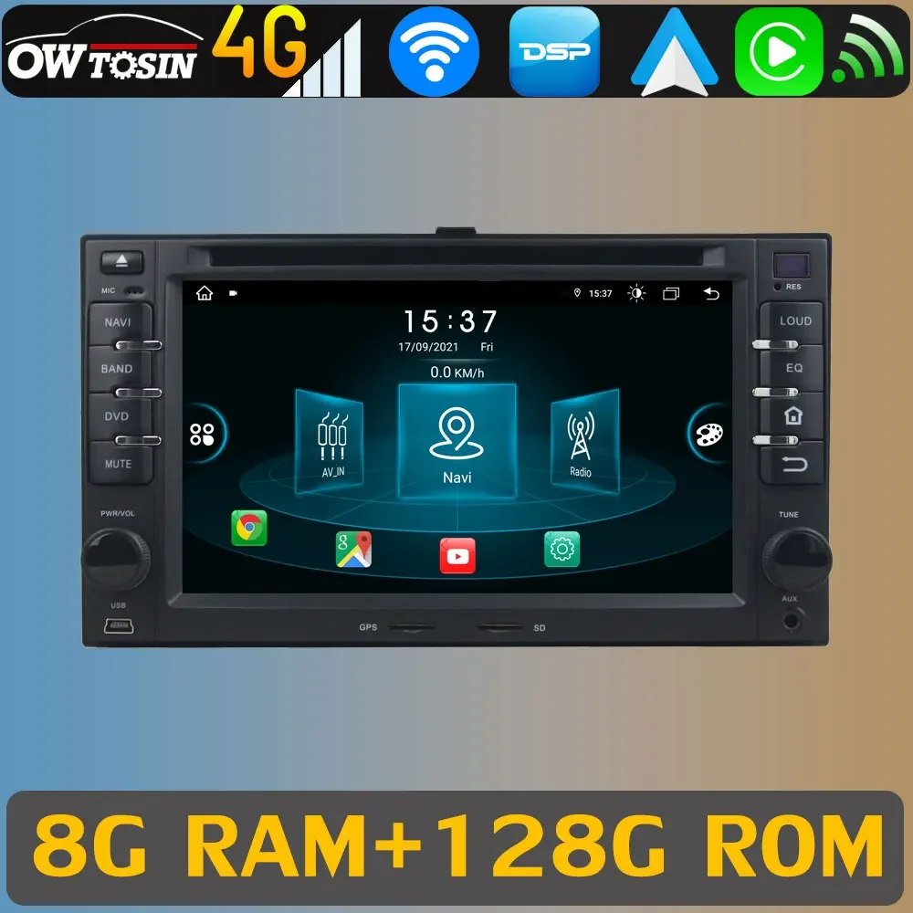 2 Din 8G+128G Android 11 araç DVD oynatıcı GPS Navigasyon İçin Kia Sorento CEED Rondo Carens Picanto Autoradio Evrensel Radyo Otomatik Stereo Görüntü 0