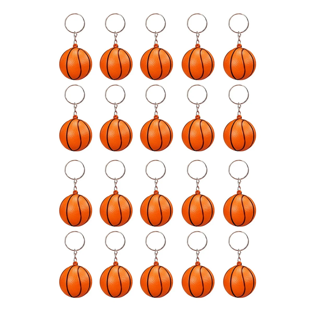 20 Paket Basketbol Topu Anahtarlıklar için Parti İyilik, Basketbol Stres Topu, Okul Karnaval Ödül, Spor Centerpiece Görüntü 0