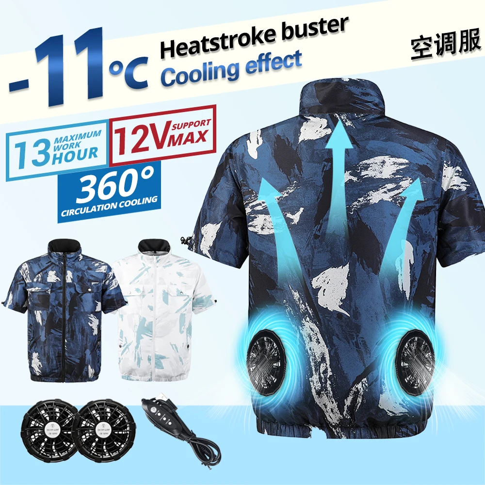 2023 Yaz fan yeleği erkek Biker Ceketler Kadın Yelek Kamp USB Şarj Klima Giysi Yelek Soğutma Balıkçılık İçin Yeni Görüntü 0