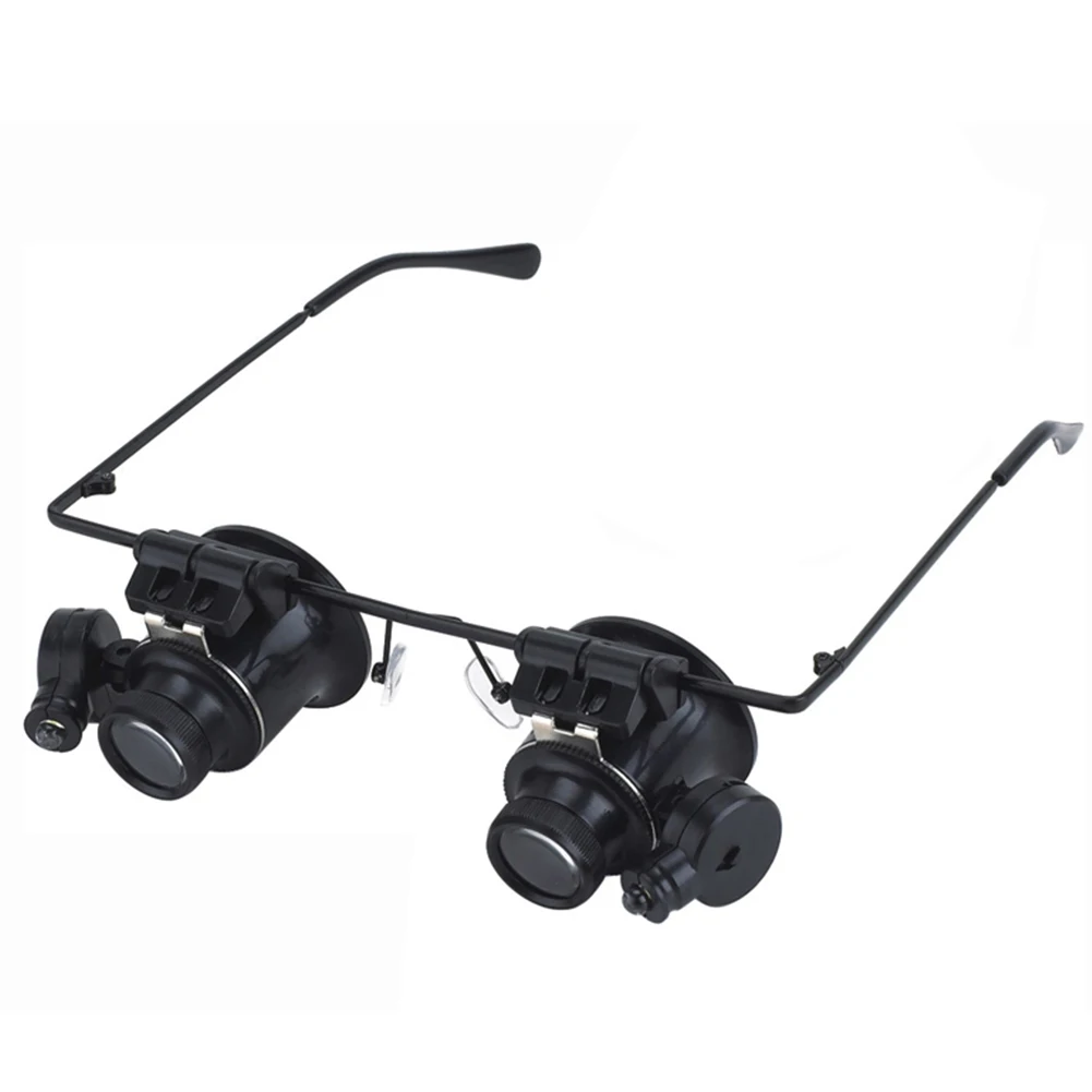 20X Lens Gözlem Büyüteç Kafa Bandı Gözlük LED Büyüteç Gözlük Loupes Giyen Gözlük Taşınabilir Lens Kafa Bandı Görüntü 0