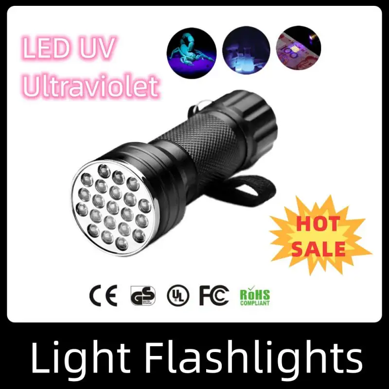 21 LED UV ultraviyole El feneri Blacklight 395NM mini fener Flaş lambası Pet İdrar lekeleri Taşınabilir siyah ışık el feneri Görüntü 0