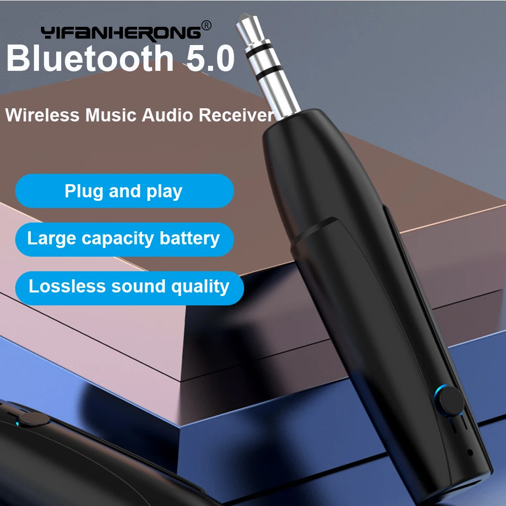 3.5 MM kablosuz Bluetooth Uyumlu 5.0 Alıcı Aux Handsfree Stereo Ses Adaptörü Alıcısı Araba Kulaklık Hoparlör Görüntü 0
