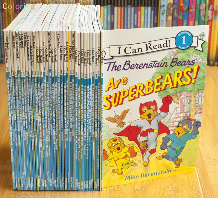 34 kitap/set, Okuyabilir seviye 1: Berenstain Ayılar, İngilizce resimli kitap Çocuk Bebek Ünlü Hikaye Masalları Erken Eğitim Görüntü 0