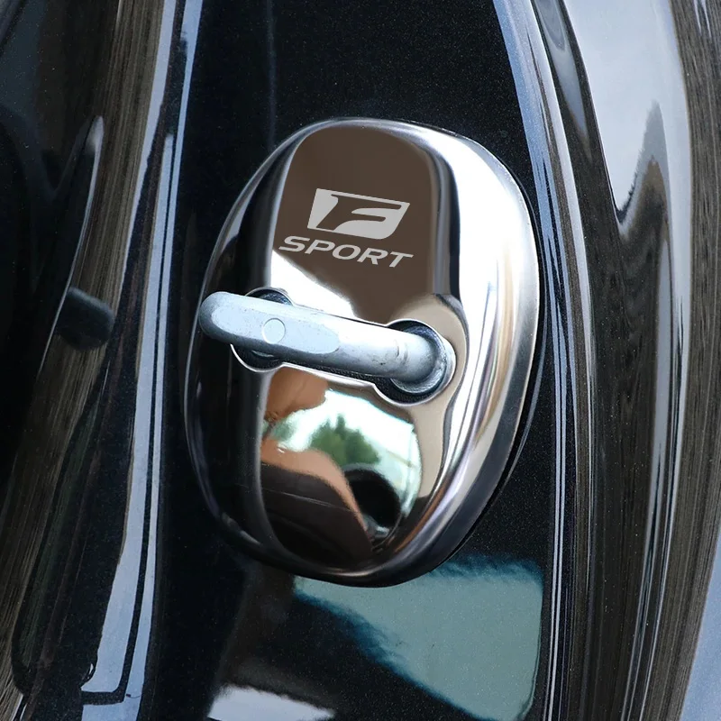 4 adet/Metal Araba Styling Kapı Kilidi Koruyucu Kapak Lexus Fsport RX 330 IS350 GS ES CT200h Aksesuarları Araba Styling Görüntü 0