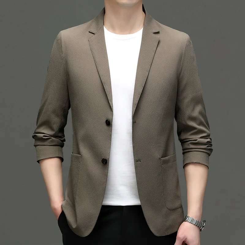 5887-2023men's moda rahat küçük takım elbise erkek Kore versiyonu ince takım elbise 105 ceket düz renk ceket Görüntü 0