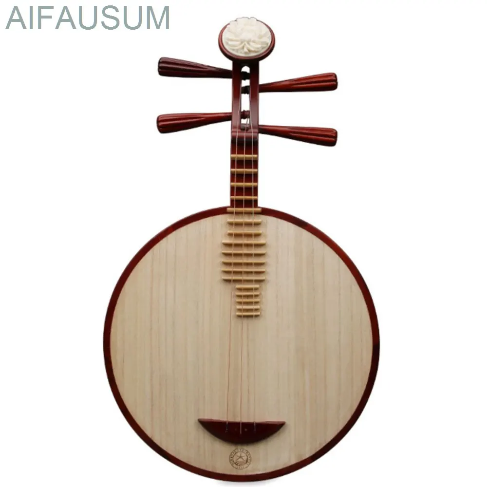 64cm Acemi Afrika Padauk Yueqin 3 telli Çin ud Pipa Yue qin Halk müzik aleti Görüntü 0