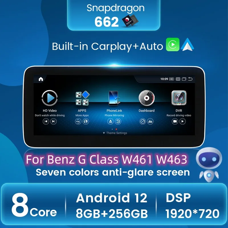 8G + 256G Android 12 Carplay Oto araç DVD oynatıcı Radyo Video Oynatıcı Mercedes Benz G Sınıfı İçin W461 W463 2012-2019 GPS Navigasyon Stereo Görüntü 0