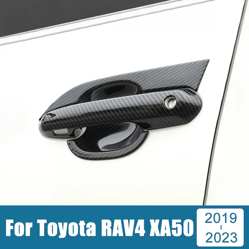 ABS Araba Kapı Kolu Kase koruma kapağı Sticker Aksesuarları Toyota RAV4 2019 2020 2021 2022 2023 RAV 4 XA50 XA 50 Hibrid Görüntü 0