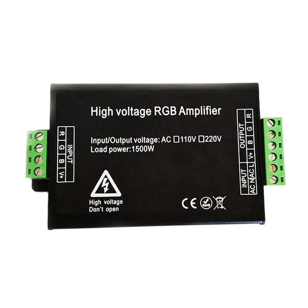 AC 110 V 220 V 1500 W LED RGB Amplifikatör denetleyici 110 V 220 V 5050 3528 RGB LED Şerit ışık Görüntü 0