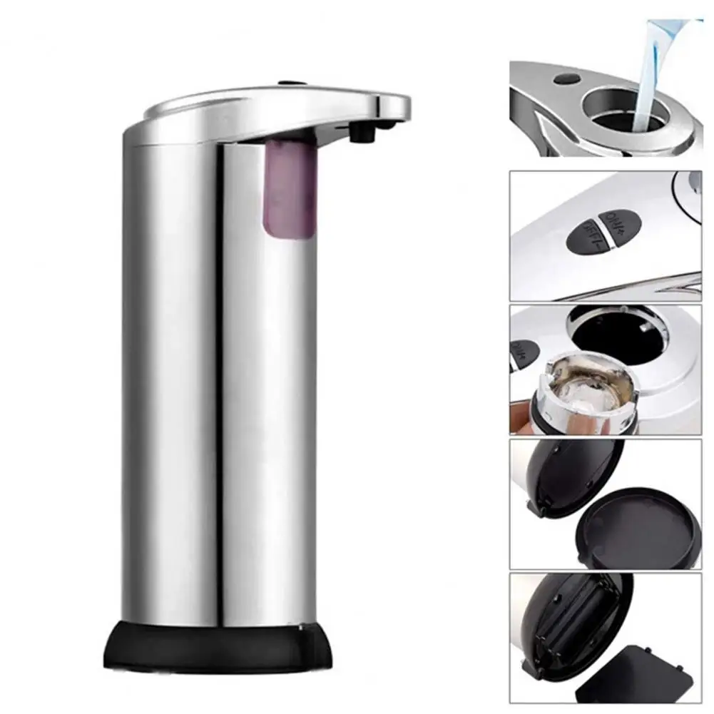 Akıllı sensörlü sabunluk Dağıtıcı Büyük Kapasiteli Ayarlanabilir Seviyeleri Paslanmaz Çelik Sıvı Pompası Mutfak Banyo için Görüntü 0