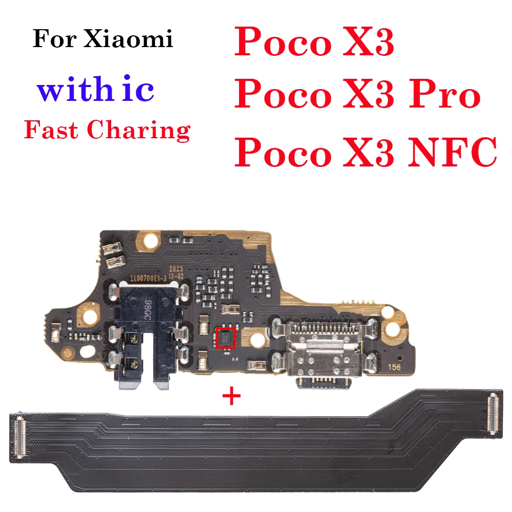 Ana Anakart Konektörü Kurulu lcd Ekran Güç Açık Kapalı Şerit Flex Kablo Xiaomi Mi POCO X3 Pro USB Şarj Portu Şarj Cihazı Görüntü 0