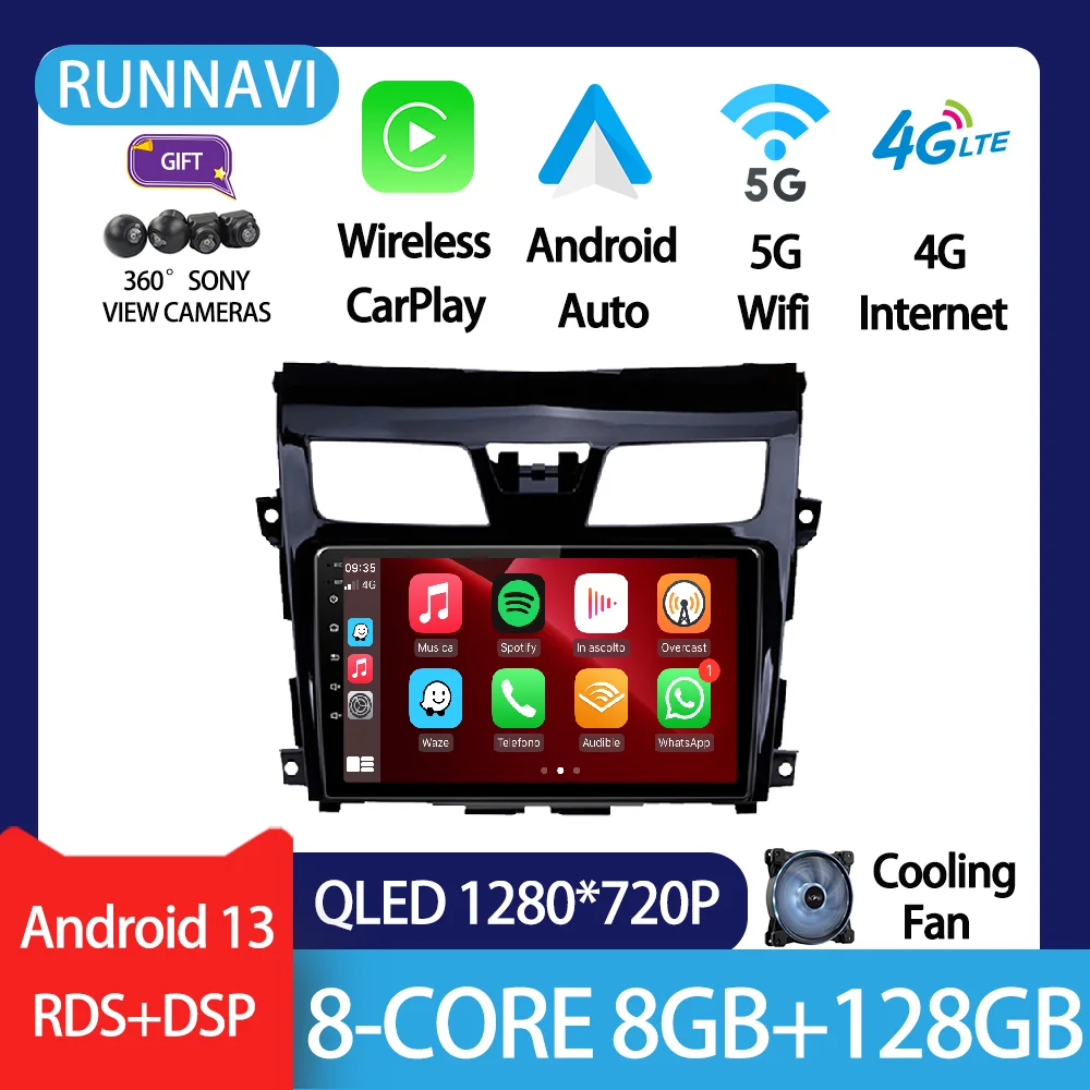 Android 13 Nissan Teana Altima 2013-2015 İçin Araba Radyo Stereo Multimedya Video Oynatıcı Navigasyon GPS Kablosuz Carplay DSP RDS Görüntü 0
