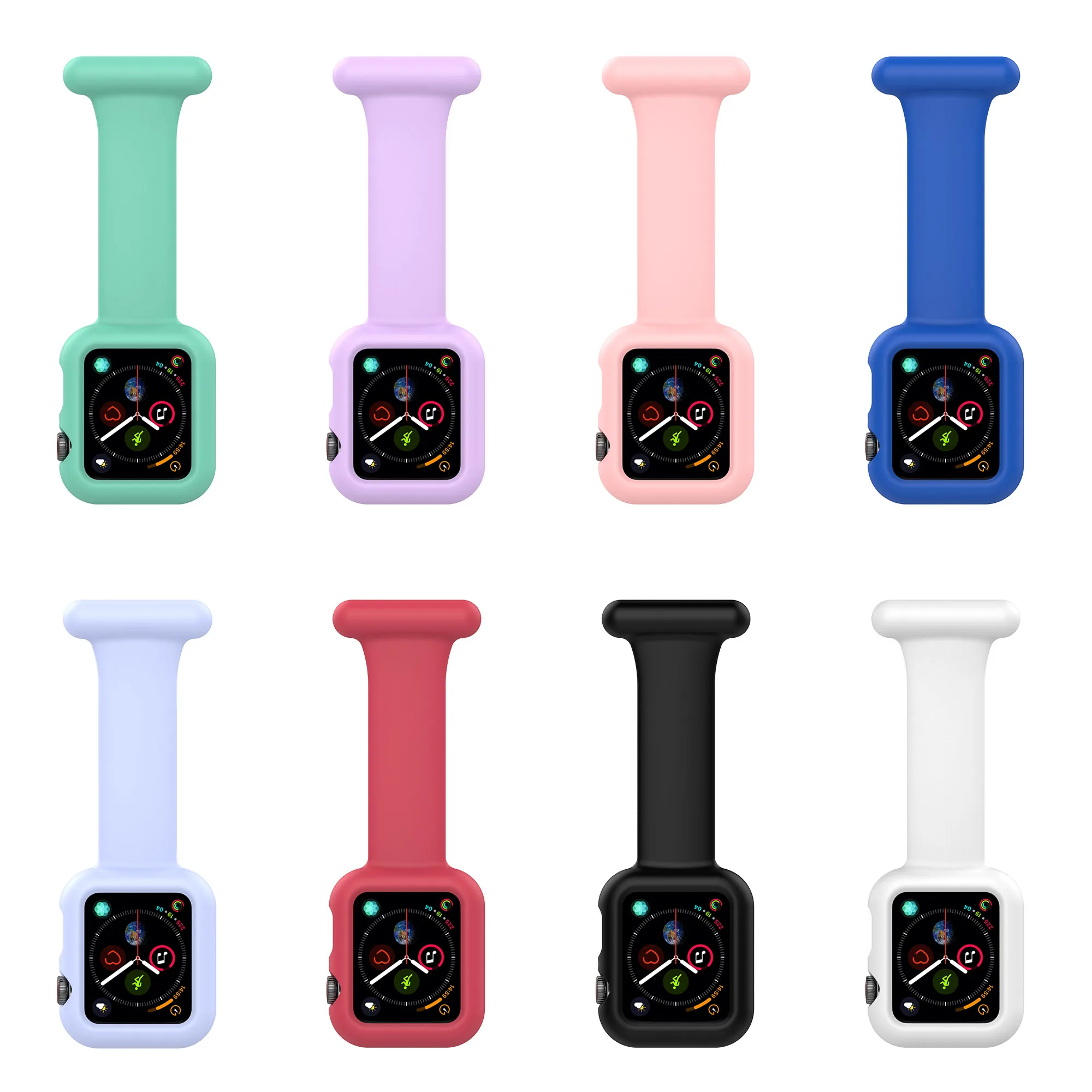 Apple Watch için 7 6 SE 5 4 3 2 1 Silikon saat kayışı Band+Kılıf Fob Hemşireler Doktorlar Görüntü 0