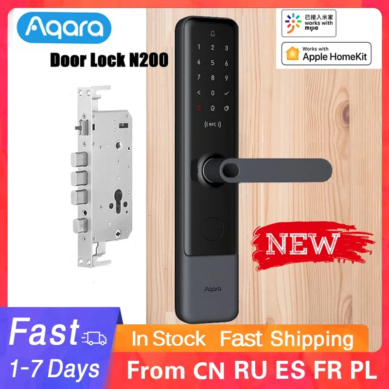 Aqara N100 / N200 Akıllı Kapı Kilidi Parmak İzi Şifre Bluetooth uyumlu Kilidini NFC Apple HomeKit Mi Ev APP Akıllı Bağlantı Görüntü 0