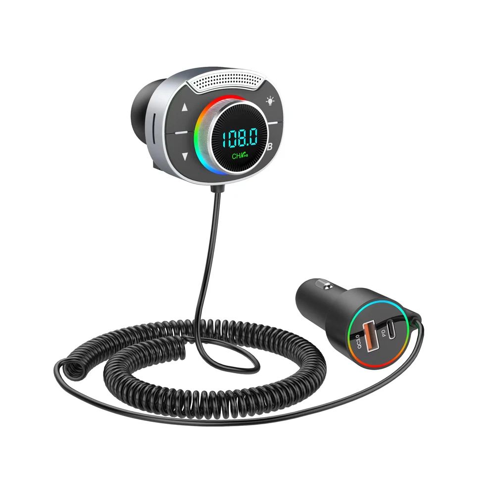Araba FM Verici Bluetooth 5.3 FM Modülatör Aux 3.5 mm Jack AUX Adaptörü Araç Kiti Handsfree Aux Ses Araba MP3 Çalar Araç Kiti Görüntü 0