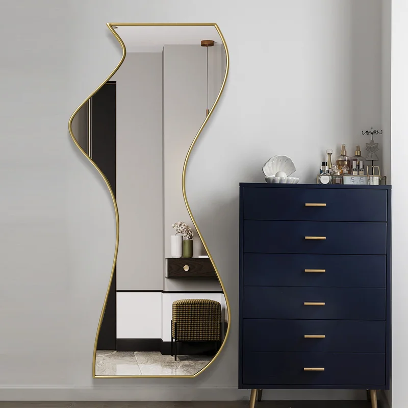 Ayakta Duvar Dekoratif Ayna Yatak Odası Vanity Düzensiz Dekoratif Ayna Tam Vücut Espejo Pared Dekorasyon Oturma Odası YY50DM Görüntü 0