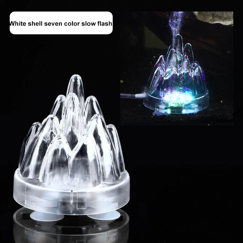 Balık tankı sualtı LED lamba volkan şekli oksijen pompası akvaryum LED hava kabarcığı ışık akvaryum dekorasyon ışık hava pompası Görüntü 0
