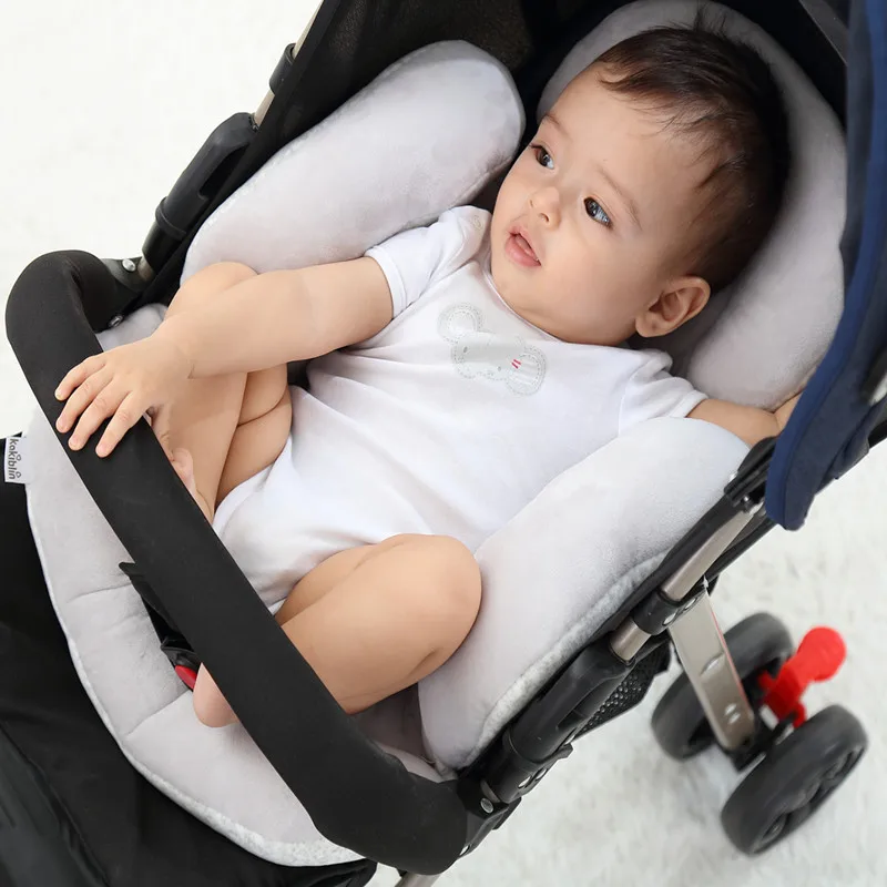 Bebek Arabası Uyku Pedi Araba Koltuğu Aksesuarları Kafa Vücut Koruma Çift taraflı Koruyucu Pamuk Nefes Görüntü 0