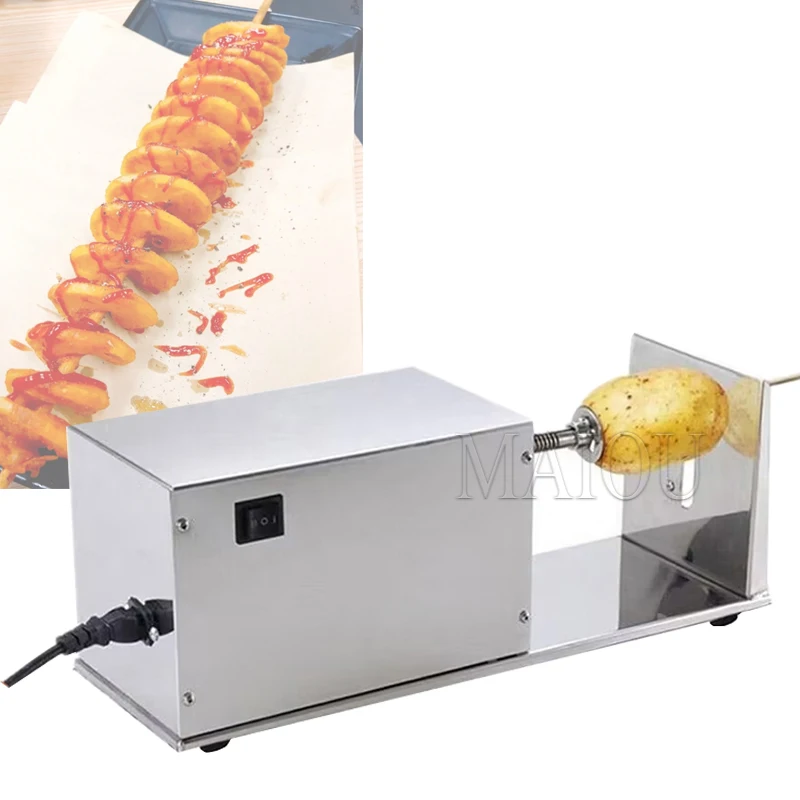 Cortador de patatas en espiral de acero inoxidable, cortador automático de patatas fritas, herramientas de cocina, espiralizador Görüntü 0