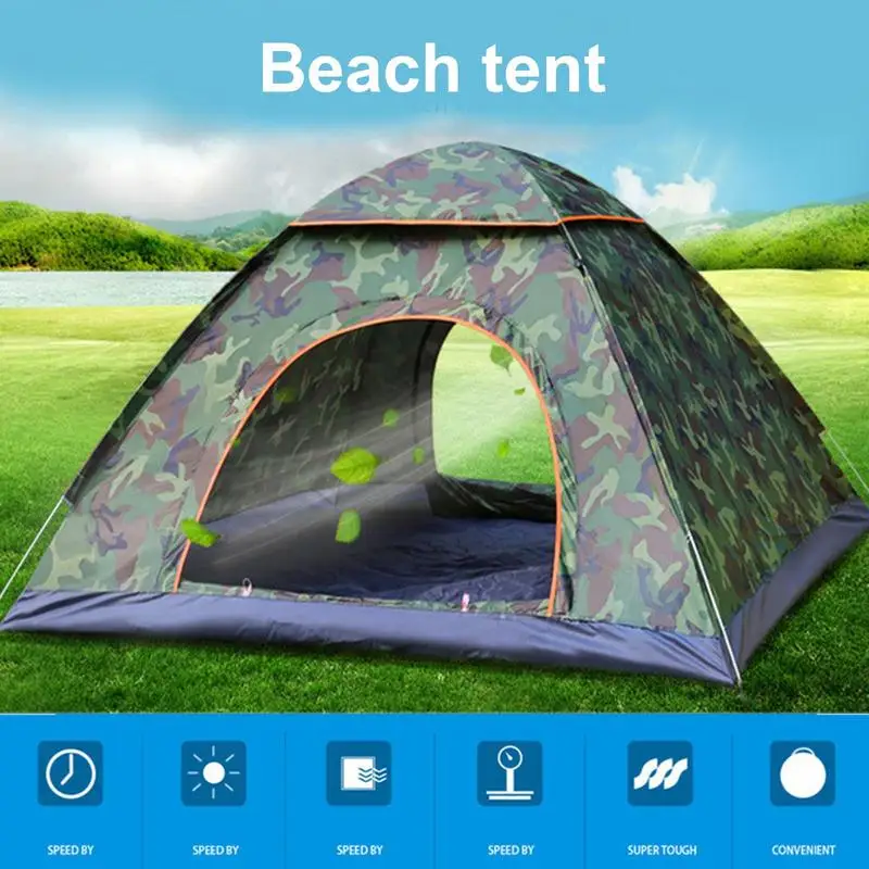 Dış mekan çadırları Kamp için UPF 50 + UV Koruma Su Geçirmez Anında Çadır Taşınabilir Çift Fermuarlı Çadır Seyahat Plaj Görüntü 0