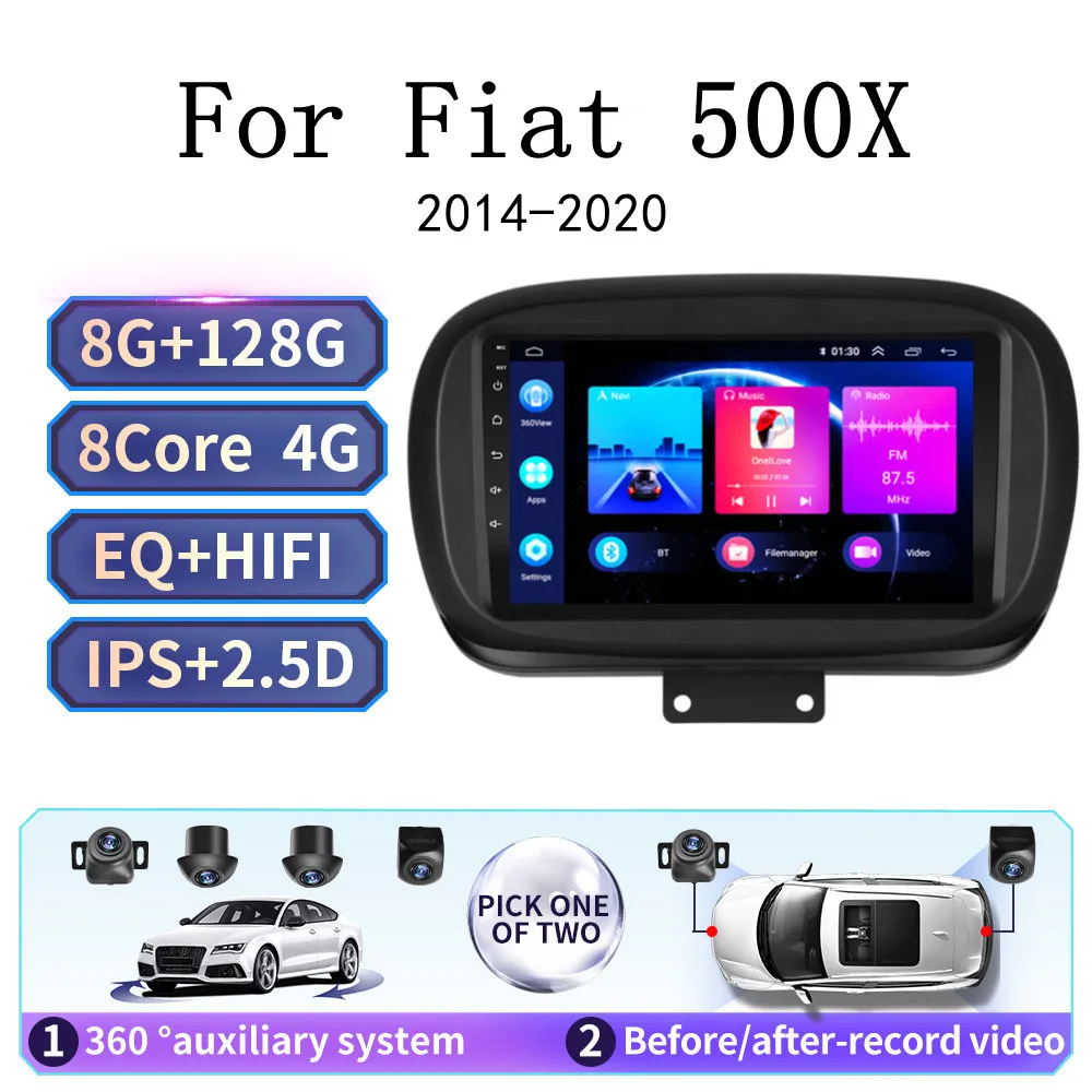 Fiat için 500X 2014-2020 Araba Radyo Multimedya Video Oynatıcı Navigasyon GPS Android 10 Hiçbir dvd 2 din 4G SIM 360 Sistemi CarPlay Otomatik Görüntü 0