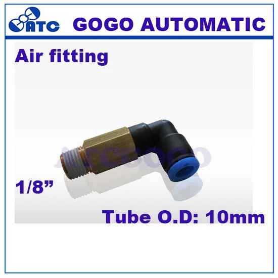 GOGO 10 adet çok L tipi 10mm 1/8 bsp dişli dirsek pu boru bağlantıları 90 derece PLL 10-01 naylon boru eklem pnömatik hava uydurma Görüntü 0
