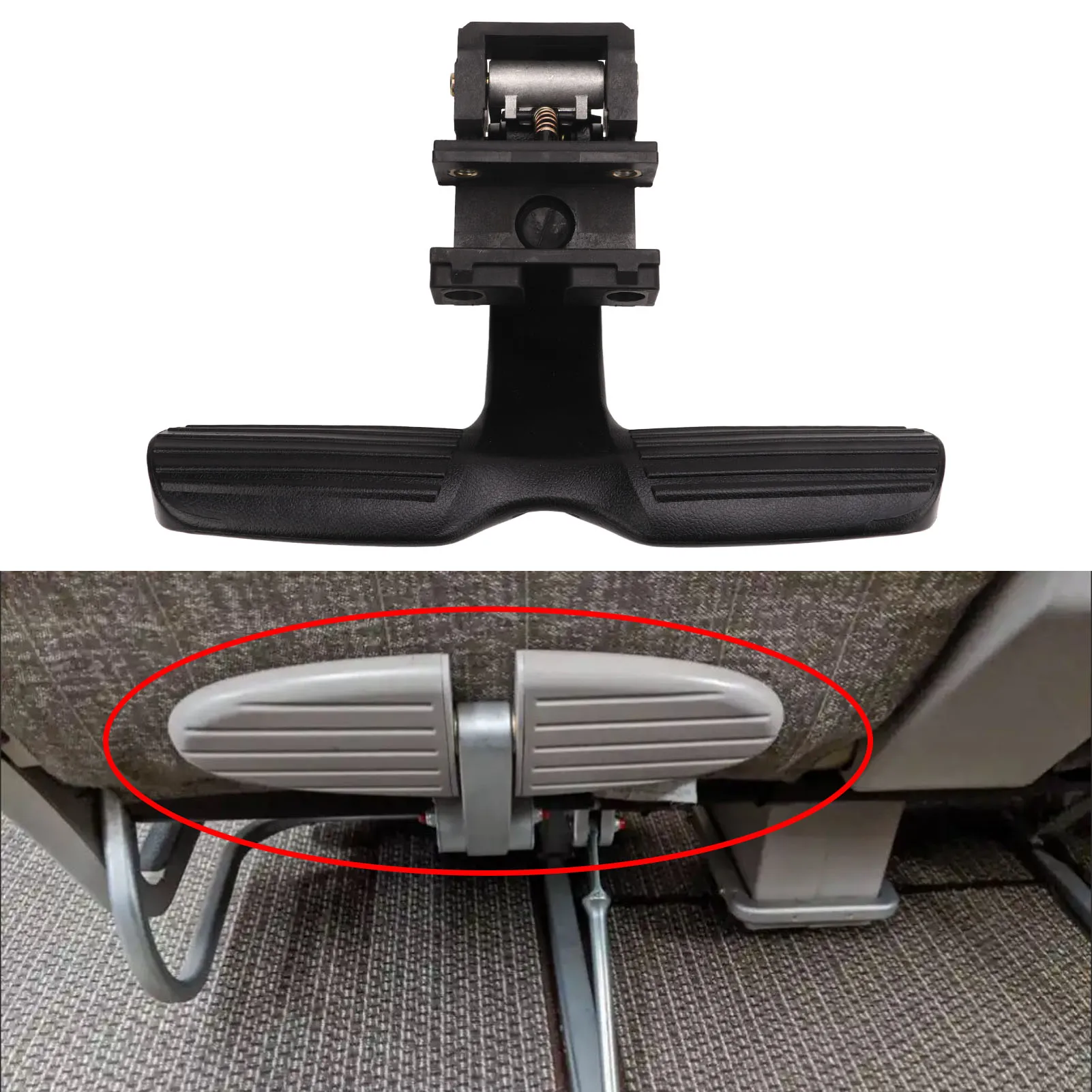 Geri çekilebilir Arka Koltuk Ayak Adım Pedalı Siyah Esnek Koltuk Geri Footrest Pedalı Otomatik Ribaund Otobüs RV Ticari Araç Görüntü 0