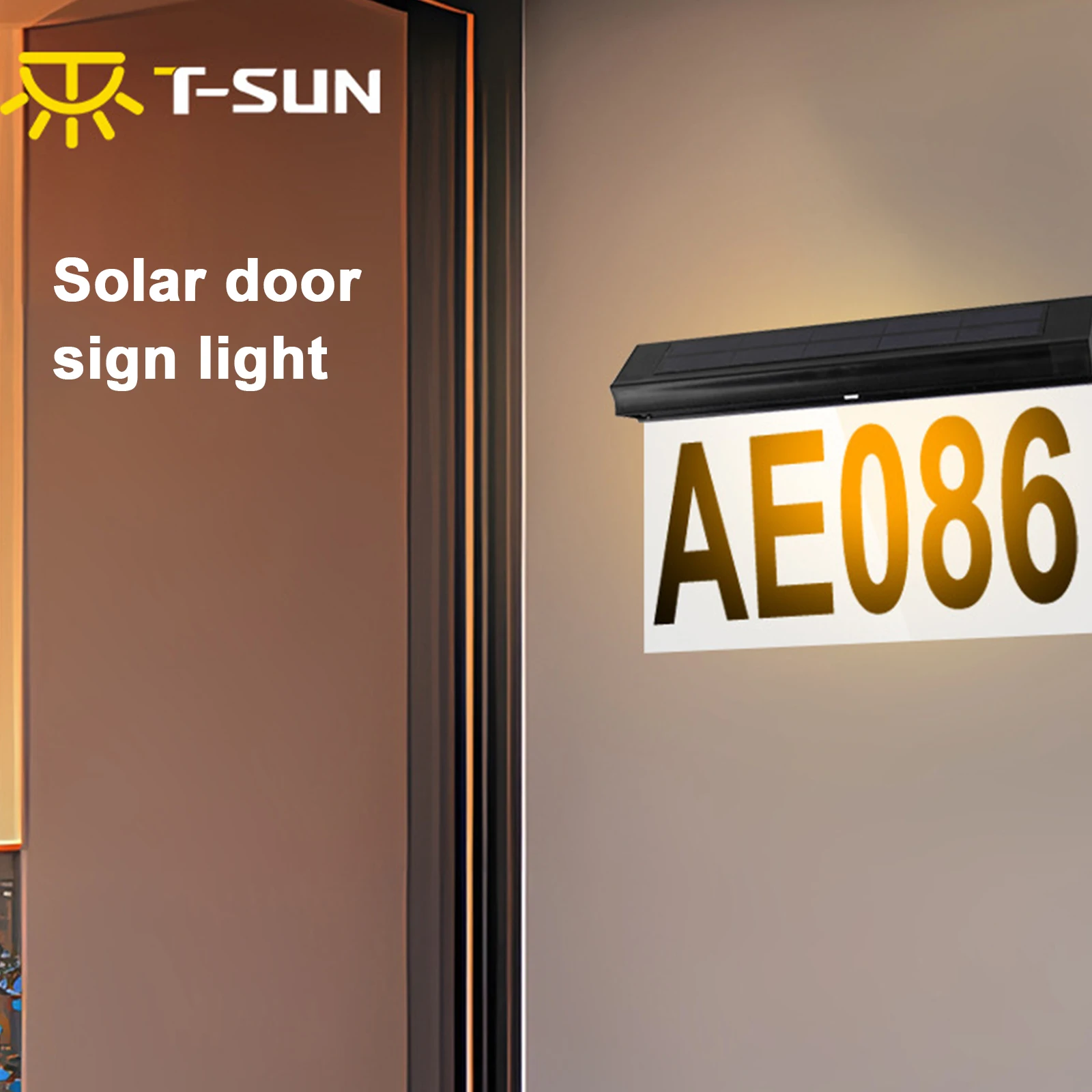 Güneş kapı işareti ışık yol dijital su geçirmez ev numaraları güneş aydınlatma dış duvar adres bahçe Yard numarası ışık Görüntü 0
