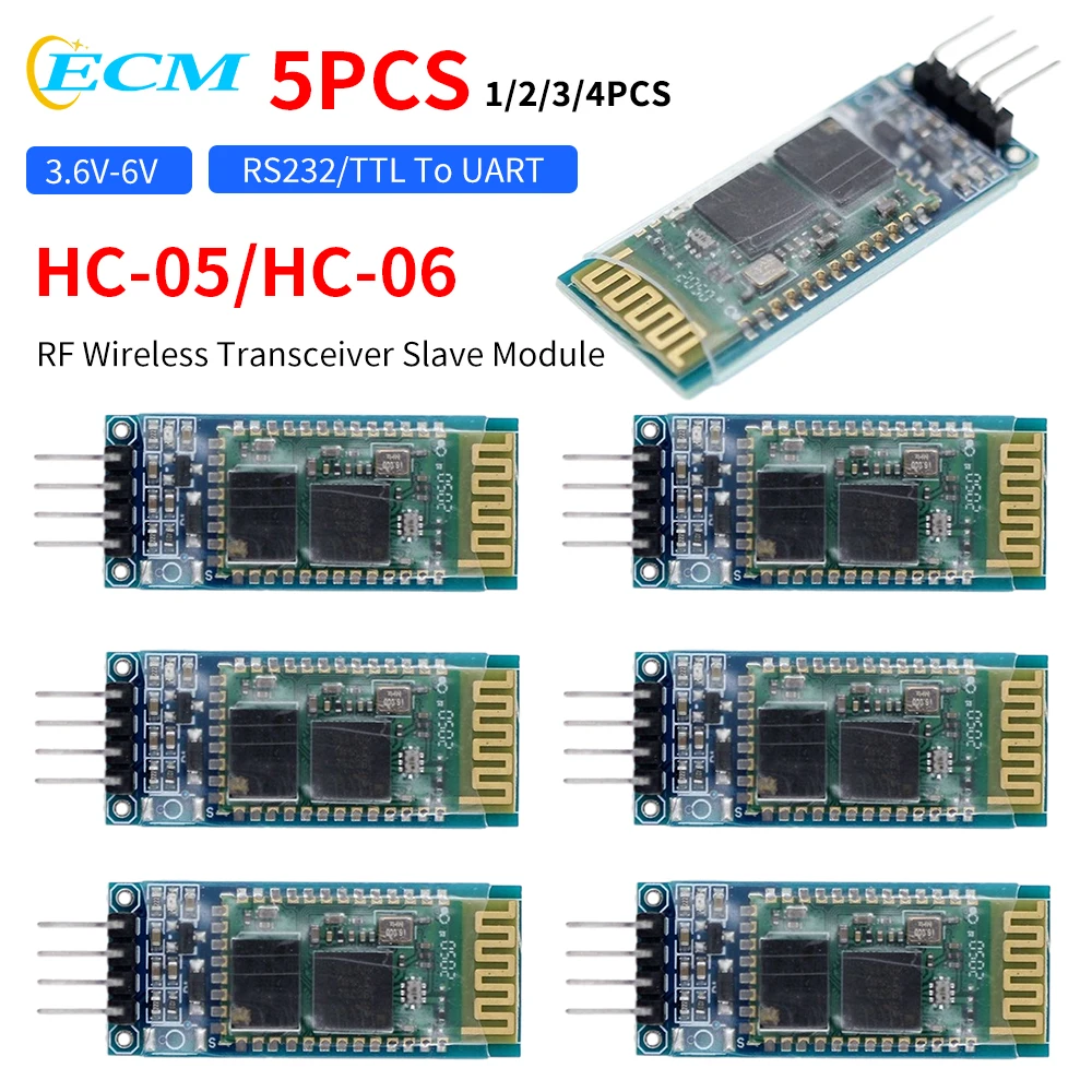 HC-05 HC-06 RF kablosuz bluetooth Verici Köle Modülü HC05 / HC06 RS232 / TTL UART Dönüştürücü ve Adaptör Arduino İçin Görüntü 0