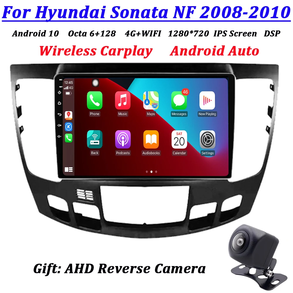 Hyundai Sonata NF 2008 için 2009 2010 Android 11 Araba Radyo Dvd Kaydedici Stereo Multimedya Oynatıcı Ana Ünite Carplay Gps Navigasyon Görüntü 0