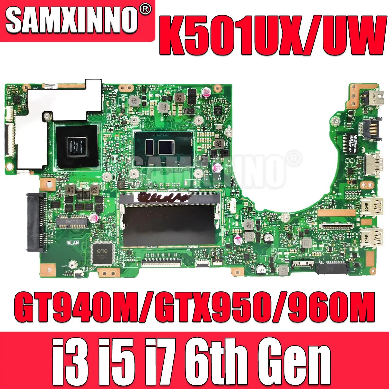K501UW K501UX Anakart DDR3 DDR4 4GB 8GB RAM I3 I5 I7 CPU For Asus K501U K501UB K501UQ A501U K501UXM Laptop Anakart Görüntü 0