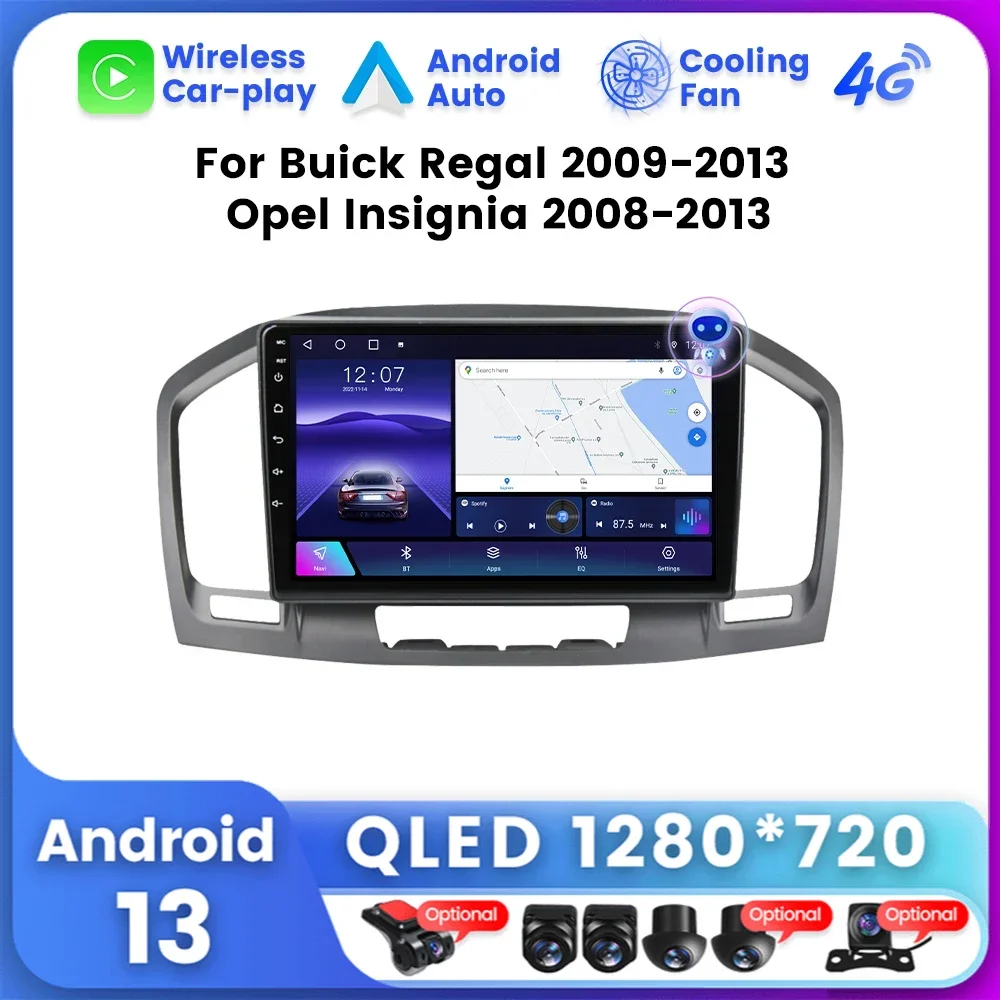 Kablosuz Carplay Android otomobil radyosu Buick Regal Opel Insignia 2009 - 2013 için Araba Multimedya Oynatıcı GPS navigasyon başkanı Ünitesi Görüntü 0