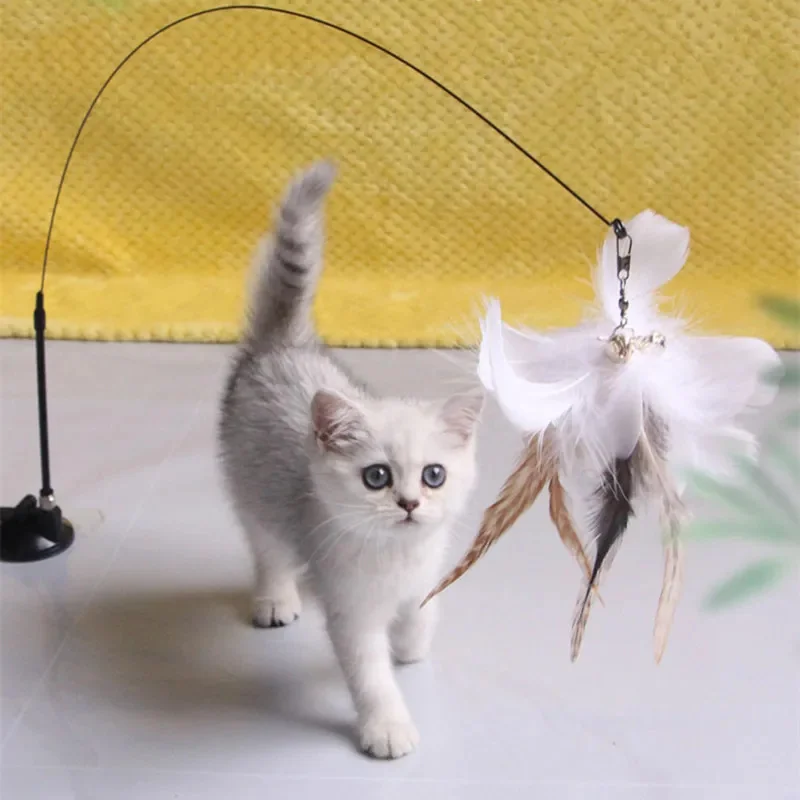 Kedi Oyuncak Komik Kedi Oyuncaklar İnteraktif Kendinden Hi Tüy Oyuncaklar Kediler için Alay Bite Dayanıklı Kediler Oyuncak Enayi Sopa ile Pet Malzemeleri Görüntü 0