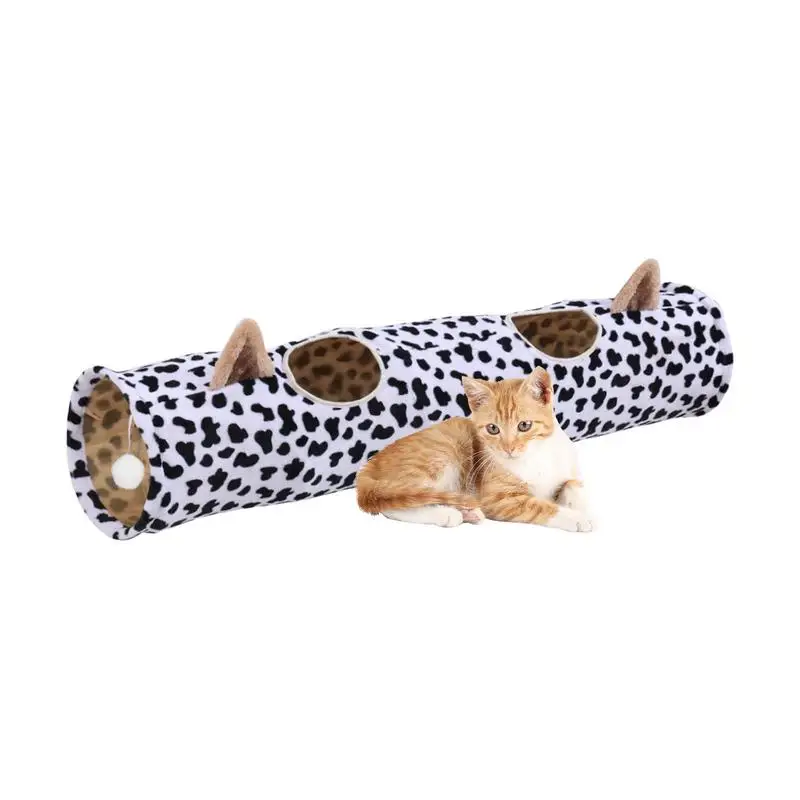 Kedi tüneli Katlanmış Tünel Kedi Oyuncak Yavru Yavru Tavşan Pet kedi tüneli Tüp Kedi Oyuncak Katlanabilir Gözetleme Deliği Ve Oyuncak Top Görüntü 0