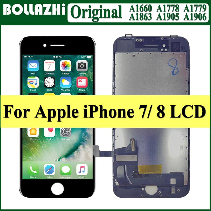 LCD iPhone 8 Ekran İçin A1863 A1905 A1906 Meclisi LCD dokunmatik ekran digitizer iPhone 7 Ekran İçin Orijinal A1864 A1897 A1898 Görüntü 0
