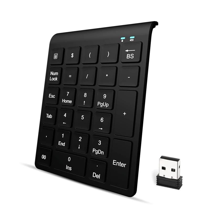 Mini Numarası Tuş Takımı USB 2.4 G Kablosuz 27 Anahtar Çok Fonksiyonlu Siyah Masaüstü Dizüstü Tablet İçin Görüntü 0