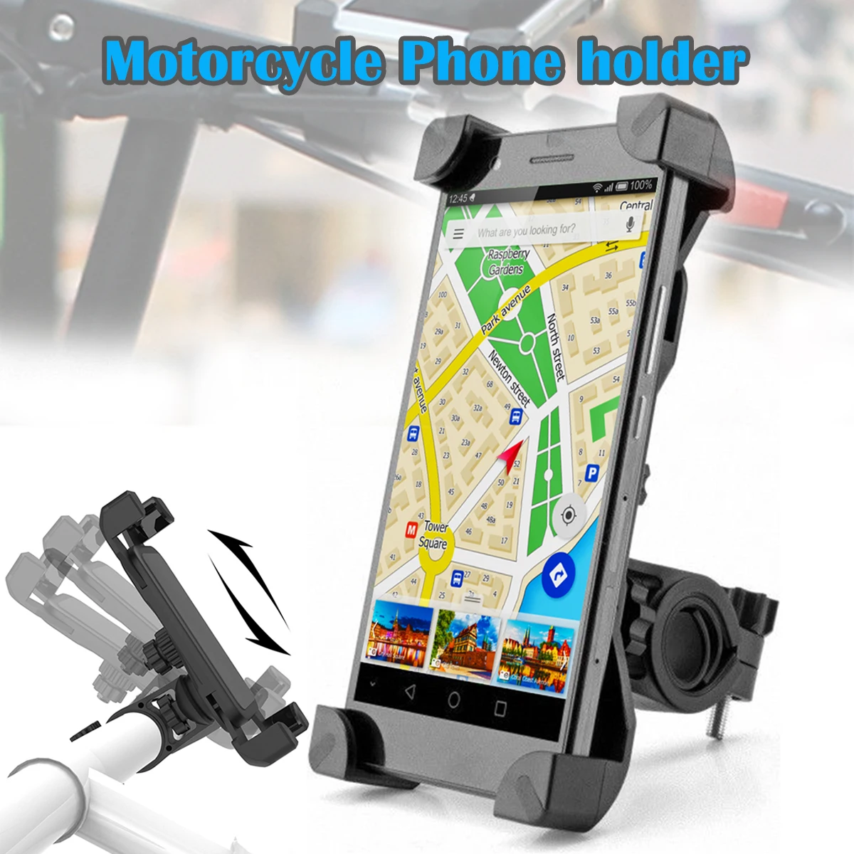 Motosiklet telefon tutucu Anti-shake ve Stabilize 360° Dönen Mekanik Bisiklet telefon tutucu IOS Android cihazlar ile Uyumlu Görüntü 0