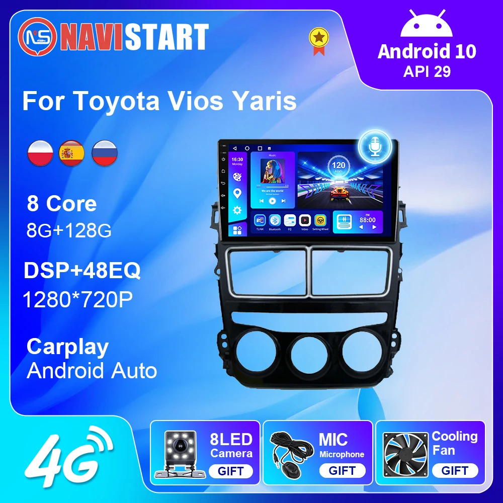 NAVİSTART araba android radyosu Stereo Toyota Vios Yaris 2018-2020 için Navigasyon GPS DSP Multimedya Video DVD oynatıcı 9 İnç Navi Görüntü 0